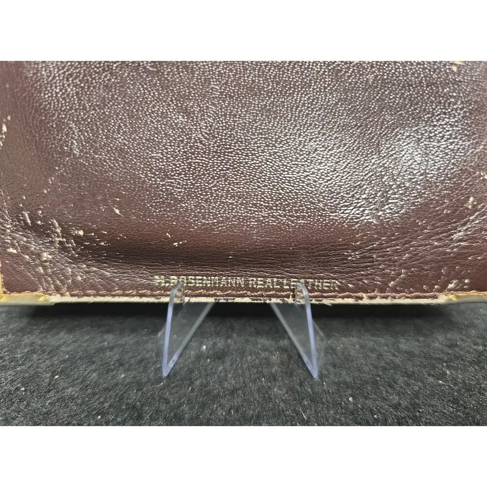Vintage m. ROSENMANN Brown Leather Card Wallet Minimalist Case Retro
